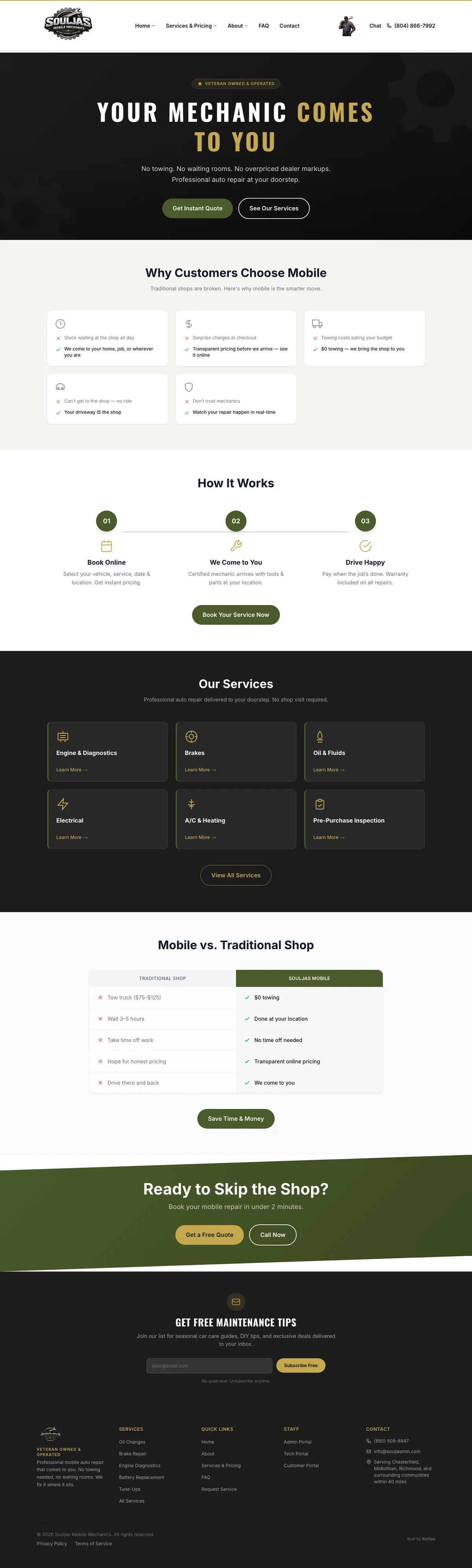 The Souljas Mobile Mechanics home page