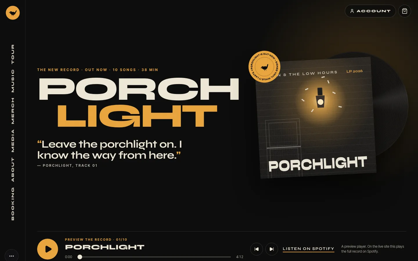 Wren & The Low Hours website preview